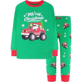 MSRP $23 DAUGHTER QUEEN Green Santa 2T Boys & Girls Christmas Pajamas 100% Cott