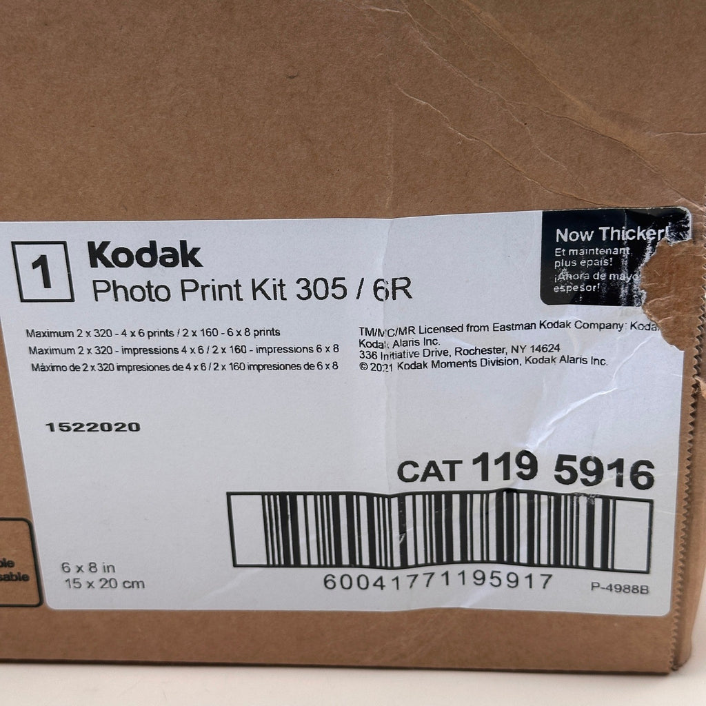Kodak Photo Print Kit 305 / 6R CAT 1195916 For 4x6" / 6x8" Prints