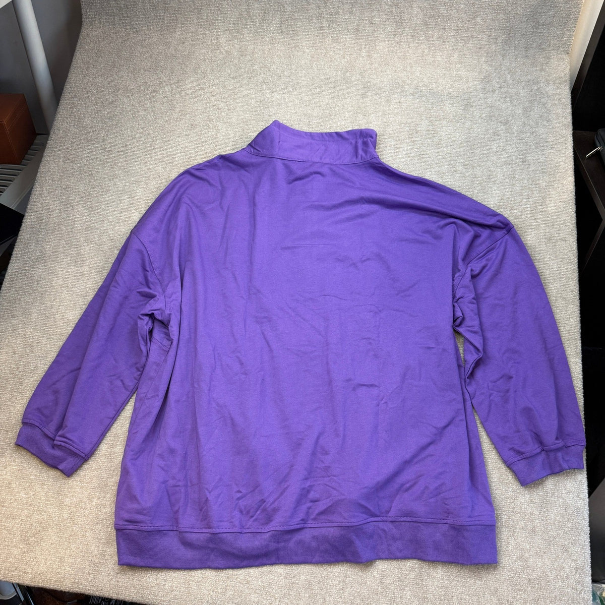 NWT Vislily Women's 5XL Purple Plus Size Sweatshirts Oversized Half Zip Pullover