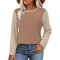 WIHOLL Women's XXL Lace Long Sleeve Shirt Loose Fit Top Casual Lightweight