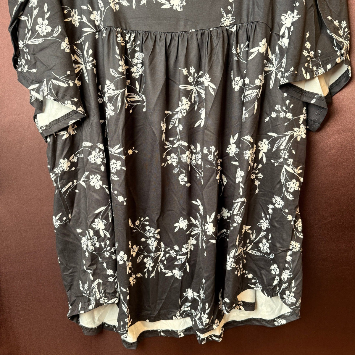 VISLILY Women's 3XL Summer Top Petal Short Sleeve T-Shirt Square Neck Blouse Fl