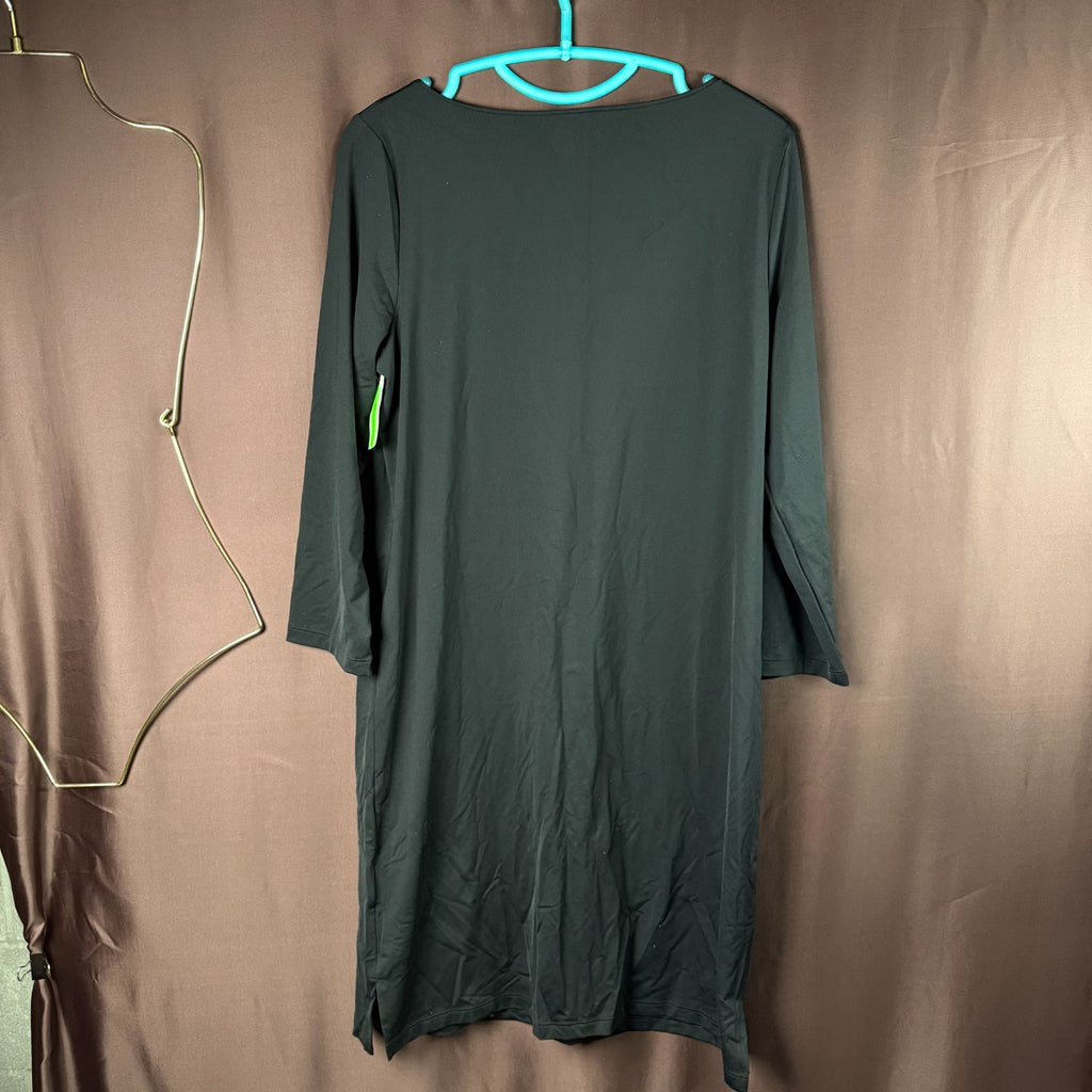 Lands' End/Courtaulds Womens M-1X LONG Boat Neck Long Sleeve Swim Cover-up Dress