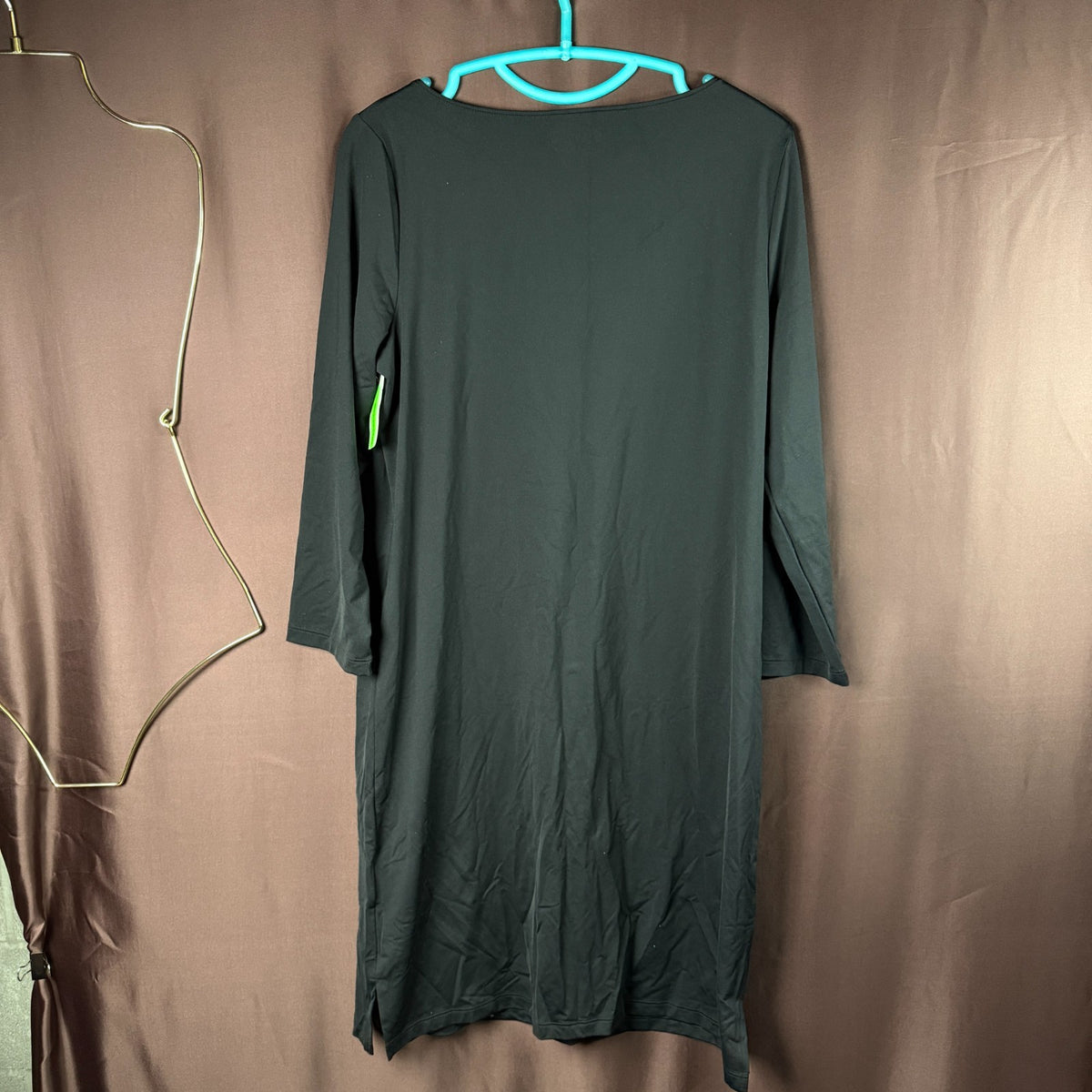 Lands' End/Courtaulds Womens M-1X LONG Boat Neck Long Sleeve Swim Cover-up Dress