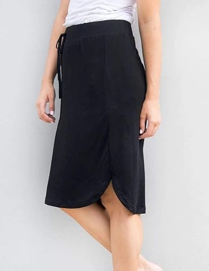 Wenseny Women’s S, L, Black Pencil Skirt Elastic Waist Drawstring Solid Bodycon