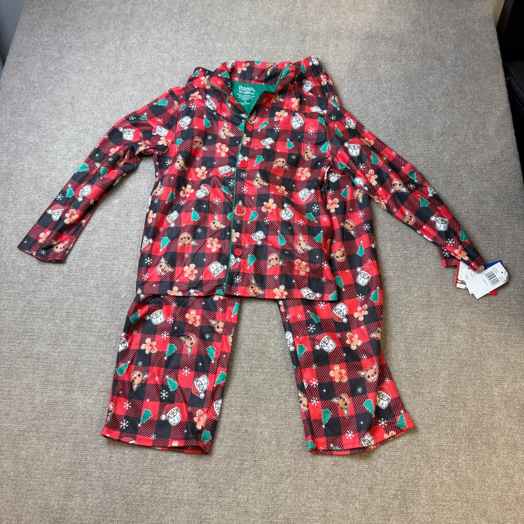 MSRP $31 Komar Kids Size 10 Rudolph The Red Nosed Reindeer Pajamas 2-Piece Matc