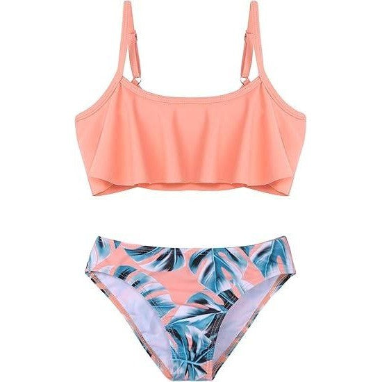 MSRP $28 Arshiner Girls 11-12Y Swimsuit Two Pieces Bikini Set Ruffle Bathing Su