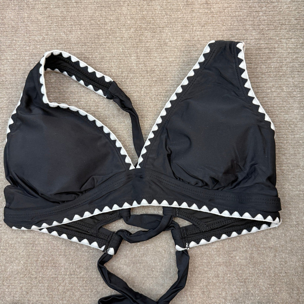 MSRP $39 SUUKSESS Women's M Black High Waisted Bikini Set with Skirt Sexy