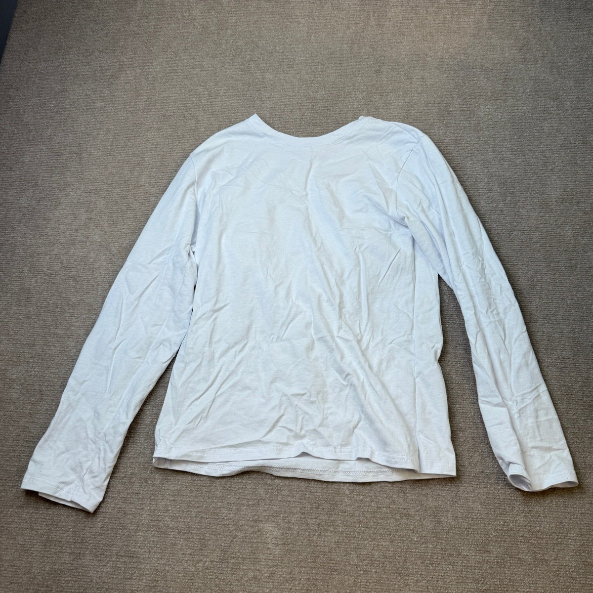 HoeVou Girls 14-16Y White Long Sleeve Shirts Youth Cotton T-Shirts Tagless Laye