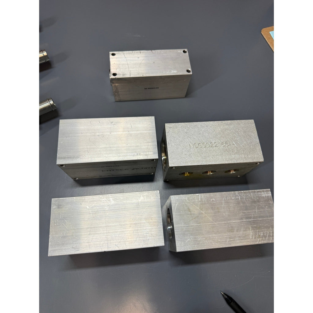 Set of 8 Aluminum Hydraulic / Pneumatic Distribution Manifold Blocks