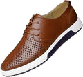 Santimon Men's US 8, 11 Brown Casual Derby Shoes Breathable Non Slip Sneakers