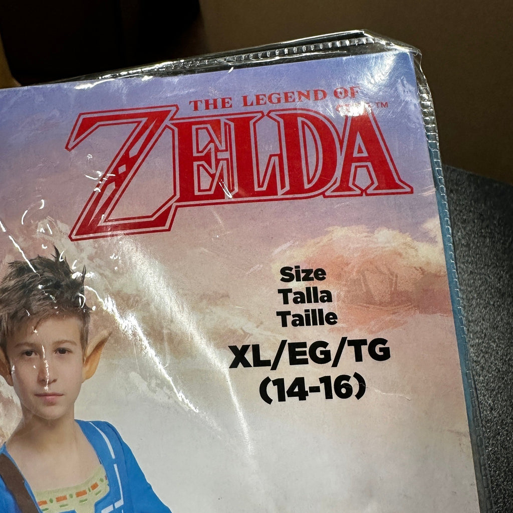 Kids XL Fantasy Hero Outfit, Blue Costume Includes Tunic and Ears Only, Video Ga