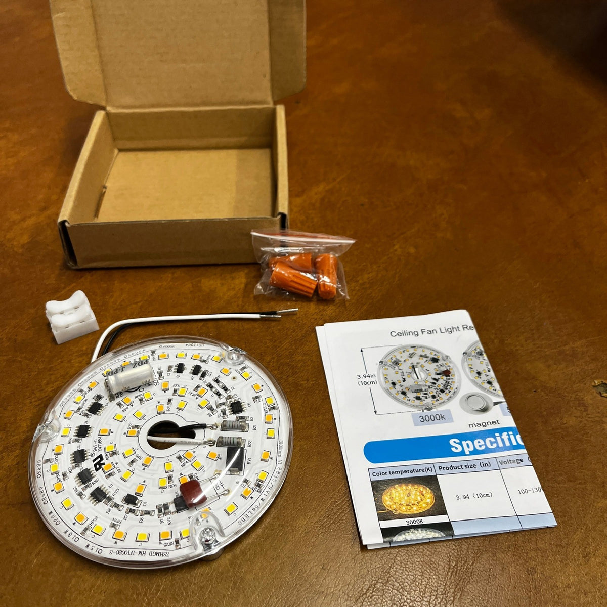 3.94" Ceiling Fan LED Light 18W 3 CCT Replacement Panel PCB Adjustable Color