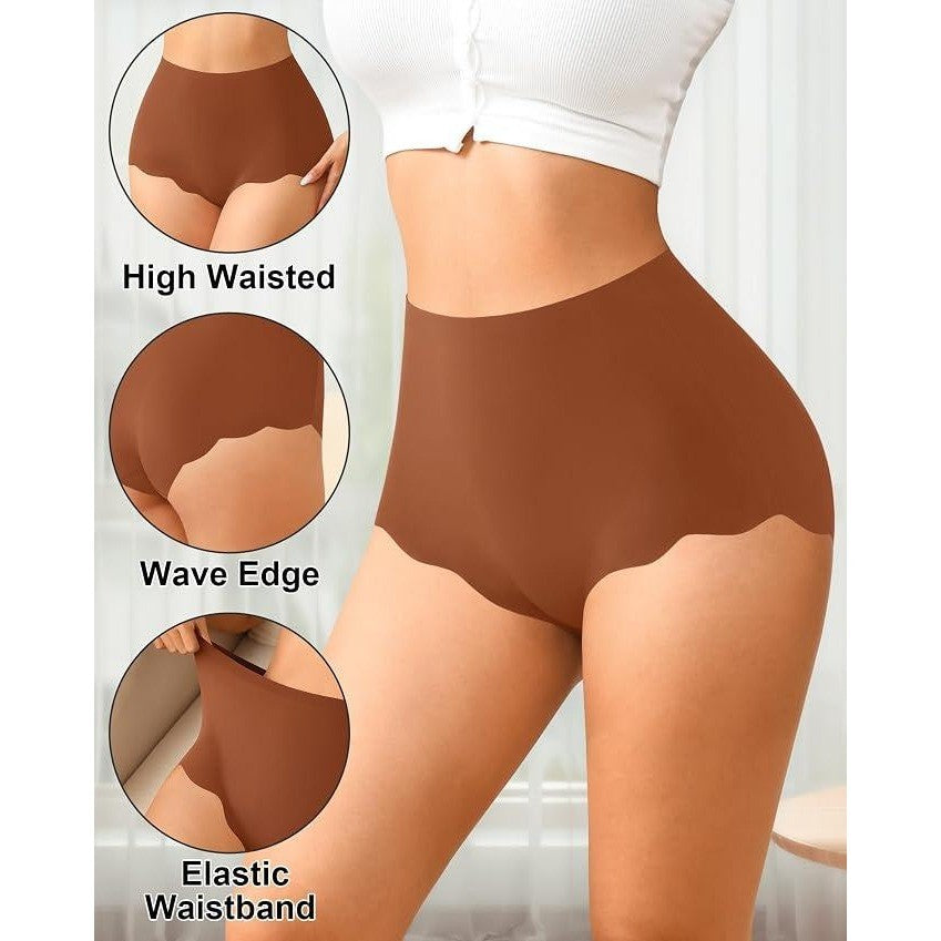 ASIMOON 3 Pack Women's XL Seamless Underwear No Show High Waisted Panties