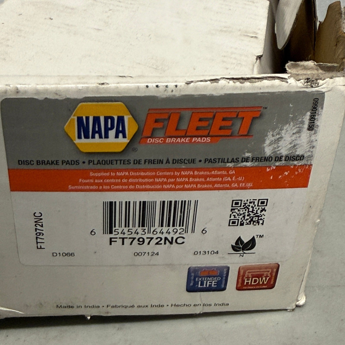 NAPA FT7972NC Fleet Disc Brake Pads with Hardware Heavy Duty