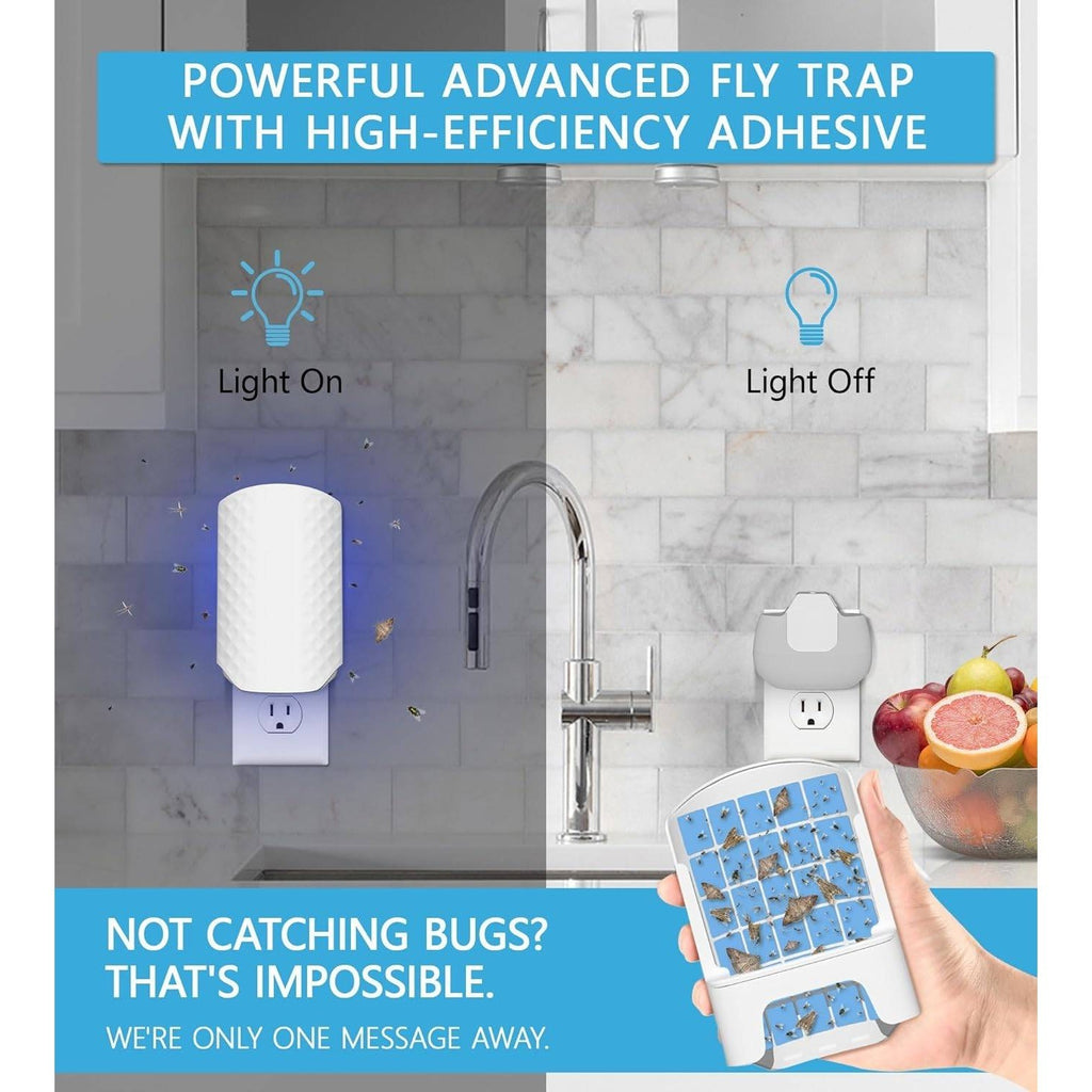 WowCatch N386E Flying Insect Trap for Indoors, 2 Devices + 8 Refills, Bug Catch