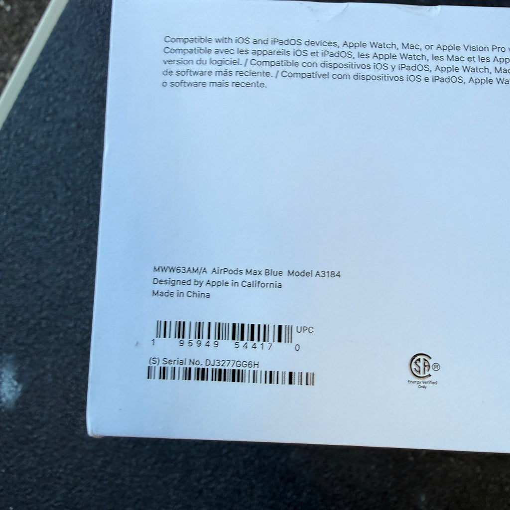 Apple AirPods Max Blue Headphones A3184 EMPTY BOX ONLY