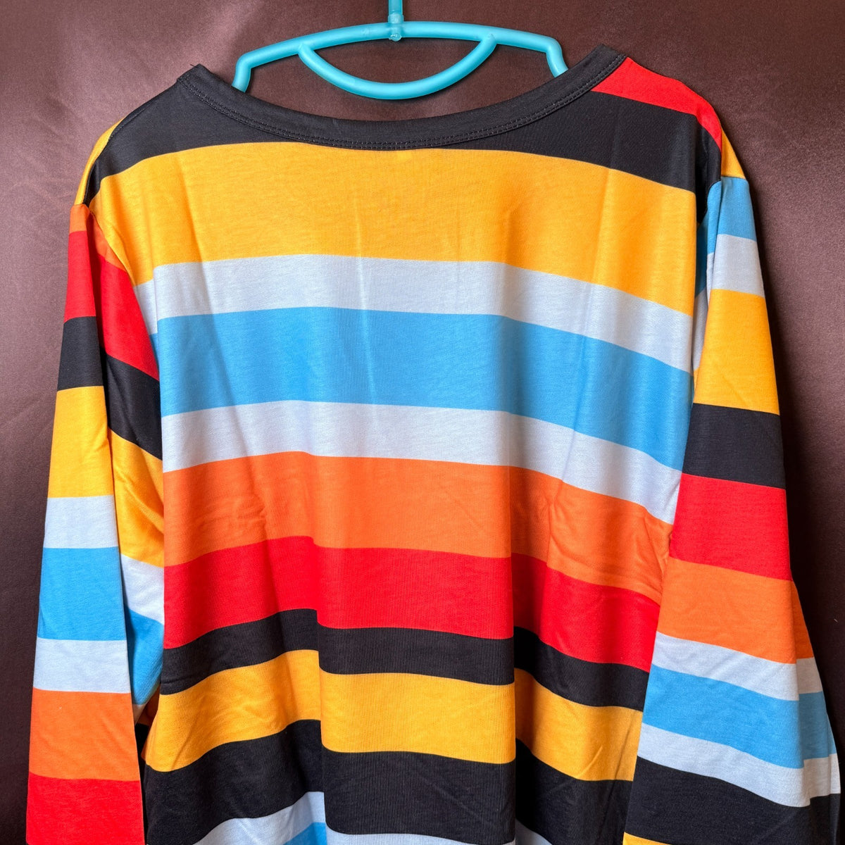 ROSRISS Women's 14W-18W Striped Sweatshirt Colorblock Long Sleeve Shirt Tunic
