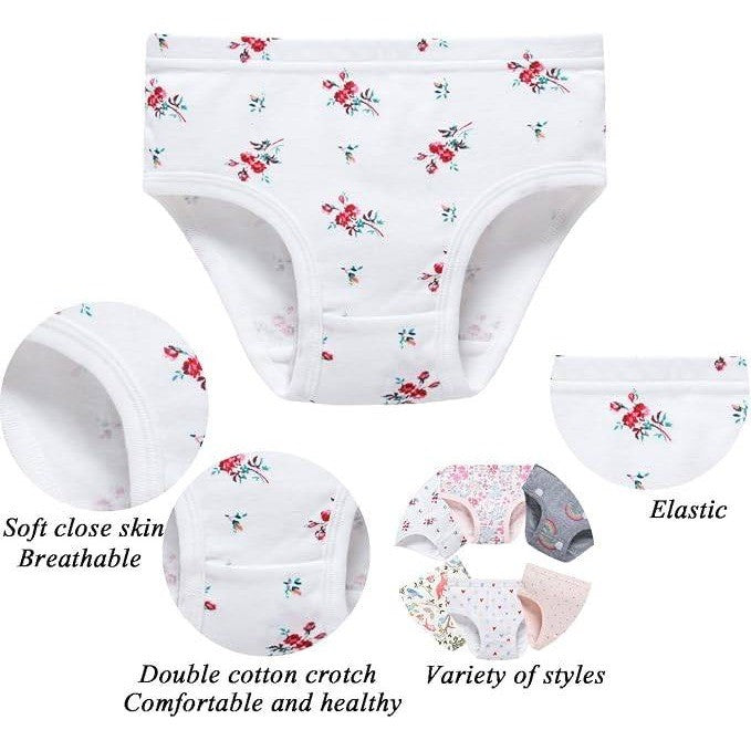 MSRP $21 Boboking 6 Pack Girls 2-3T Soft Panties Toddler Underwear Kids Cotto