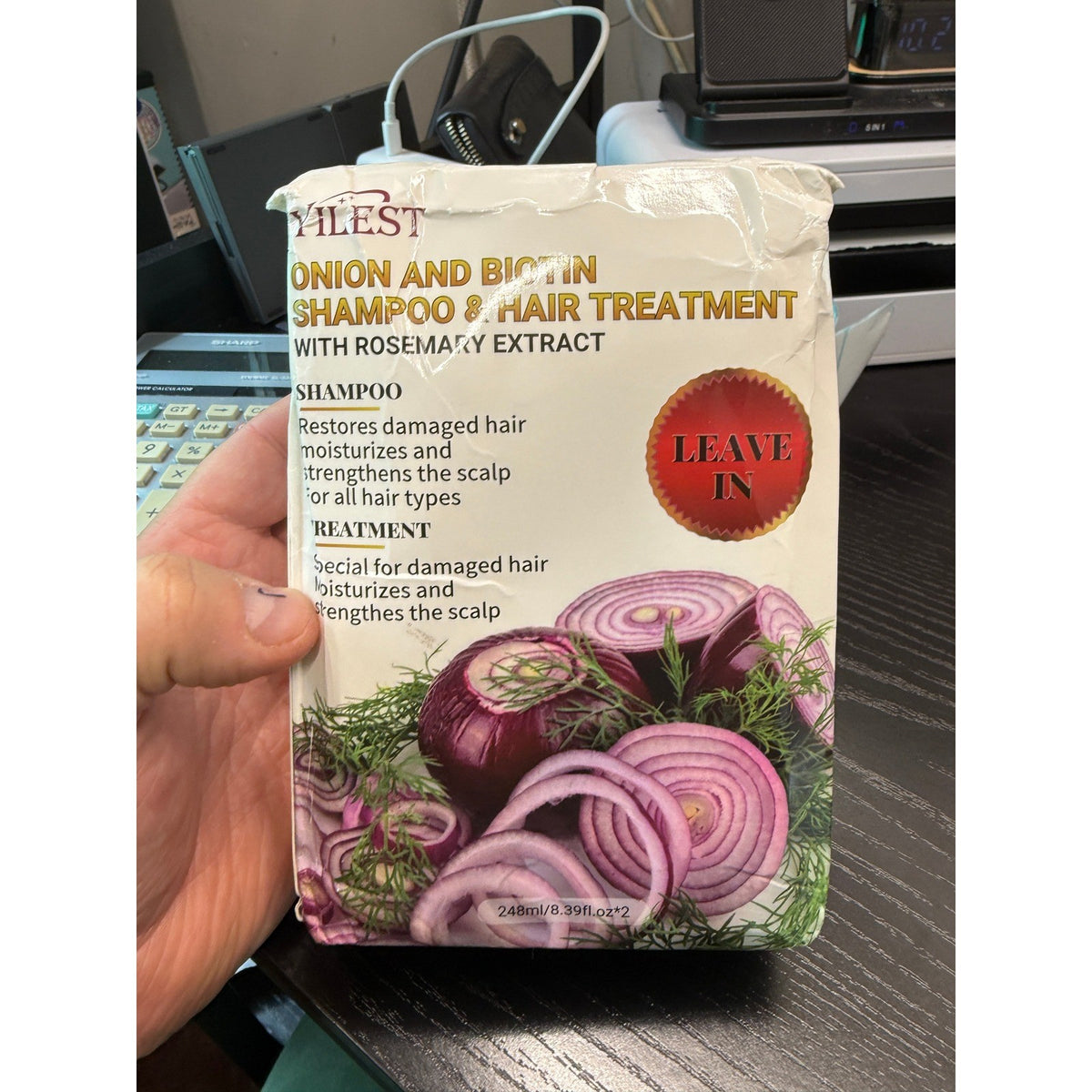 Yilest Onion Biotin Rosemary Shampoo and Hair Treatment Set