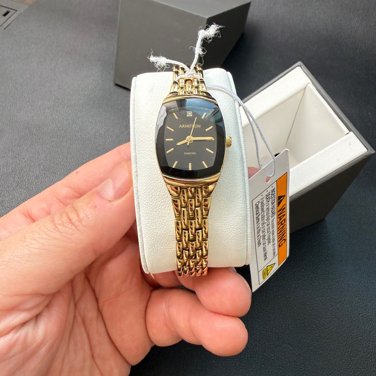 Armitron Womens 75/5195GP Diamond Accented Gold Tone Bracelet Watch New Battery