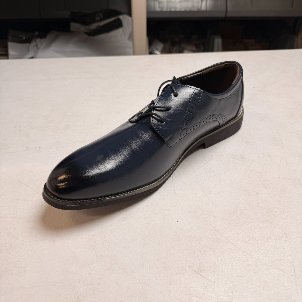 Santimon Men's US 6.5 Blue Casual Brogues Derby Lace Up Classic Dress Shoes