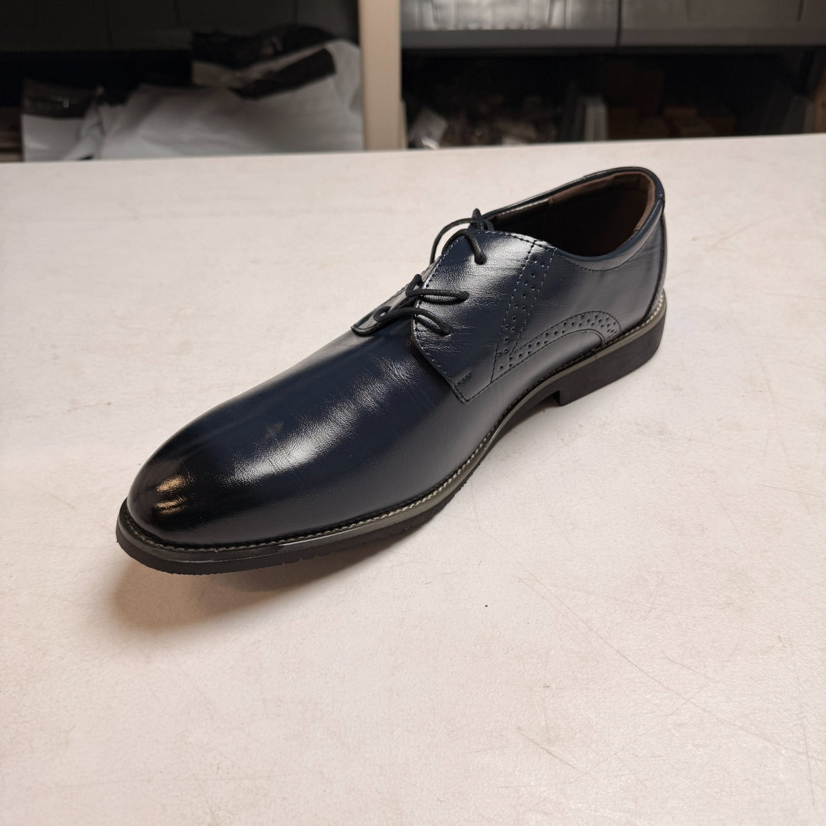 Santimon Men's US 6.5 Blue Casual Brogues Derby Lace Up Classic Dress Shoes