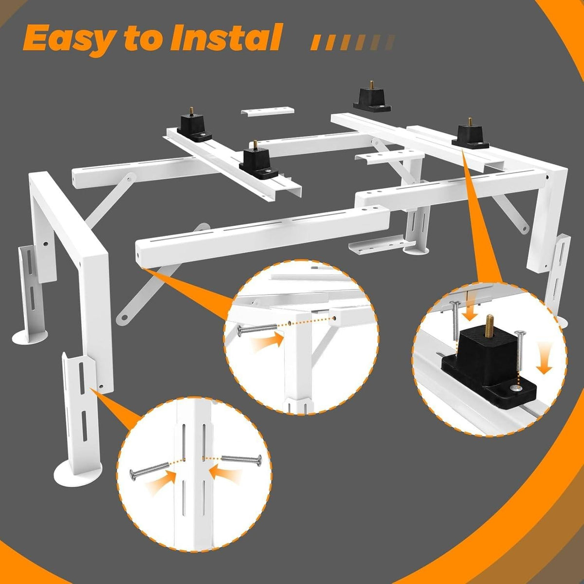 Fanmoss Mini Split Adjustable Ground Stand for 9000-36000 BTU 440LBS Load Capac