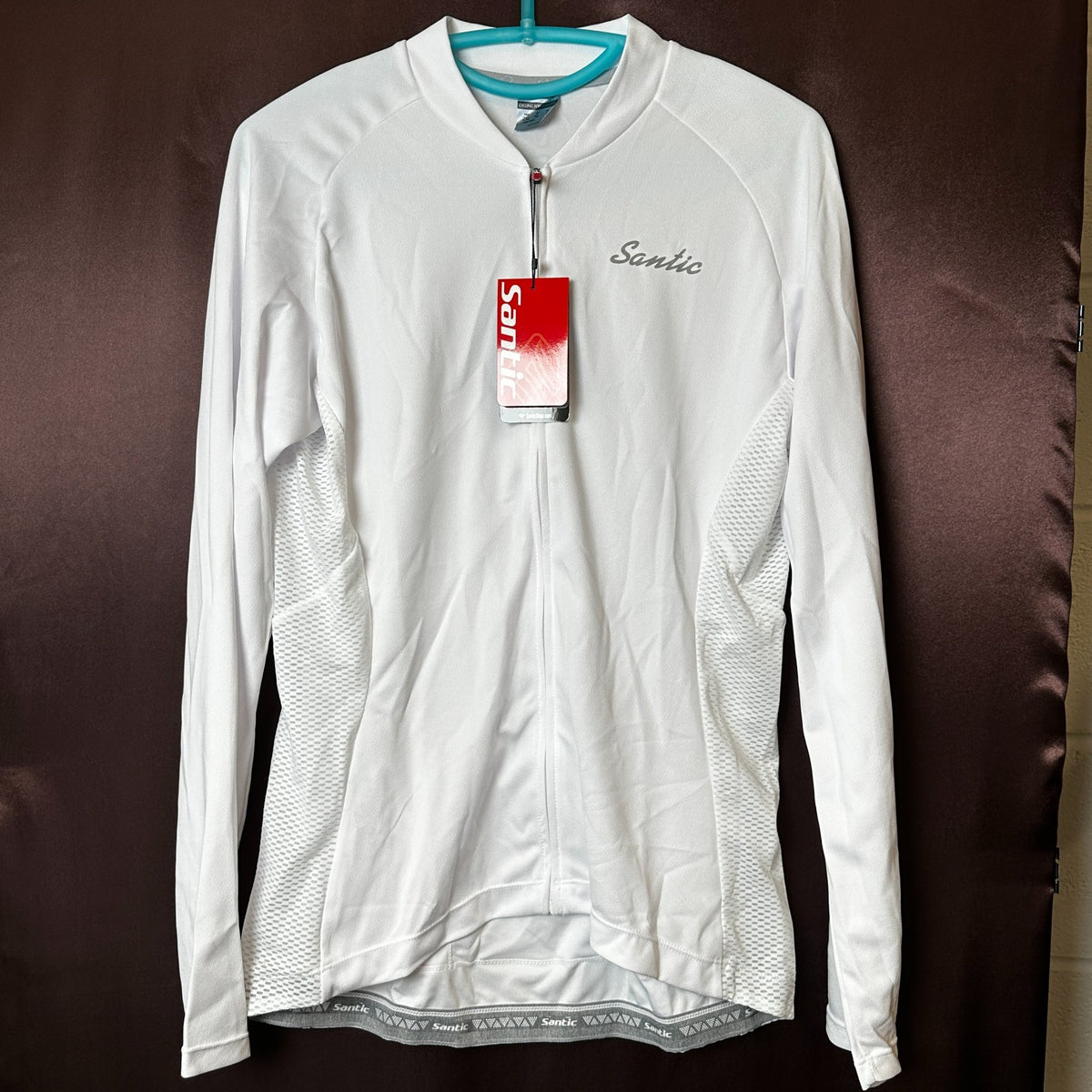NWT Santic Light Miss Women's S-2XL White Cycling Jersey Long Sleeve Full Zip, R