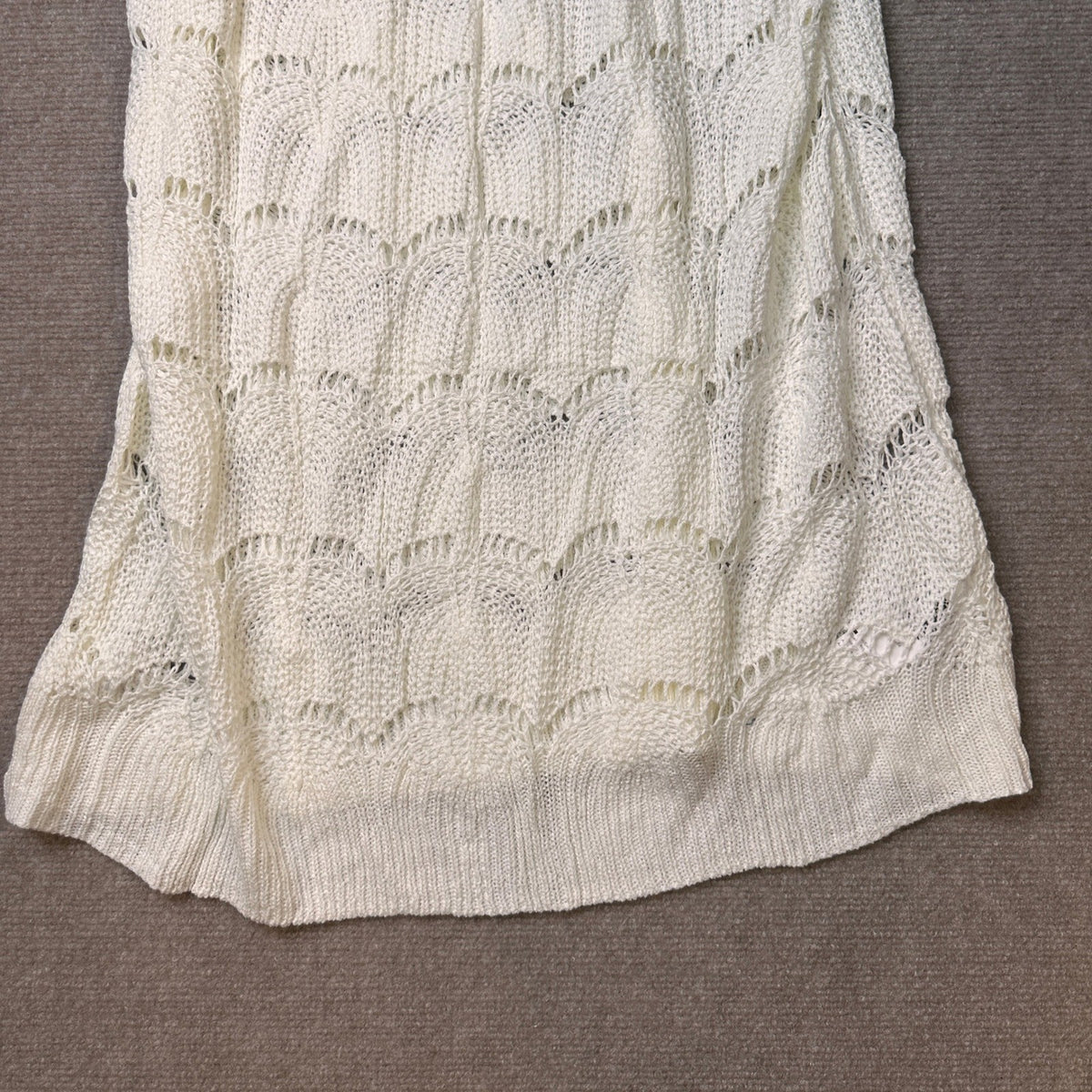 Women's XL White Crochet Knit Beach Cover Up Dress Sleeveless Open Weave Summer