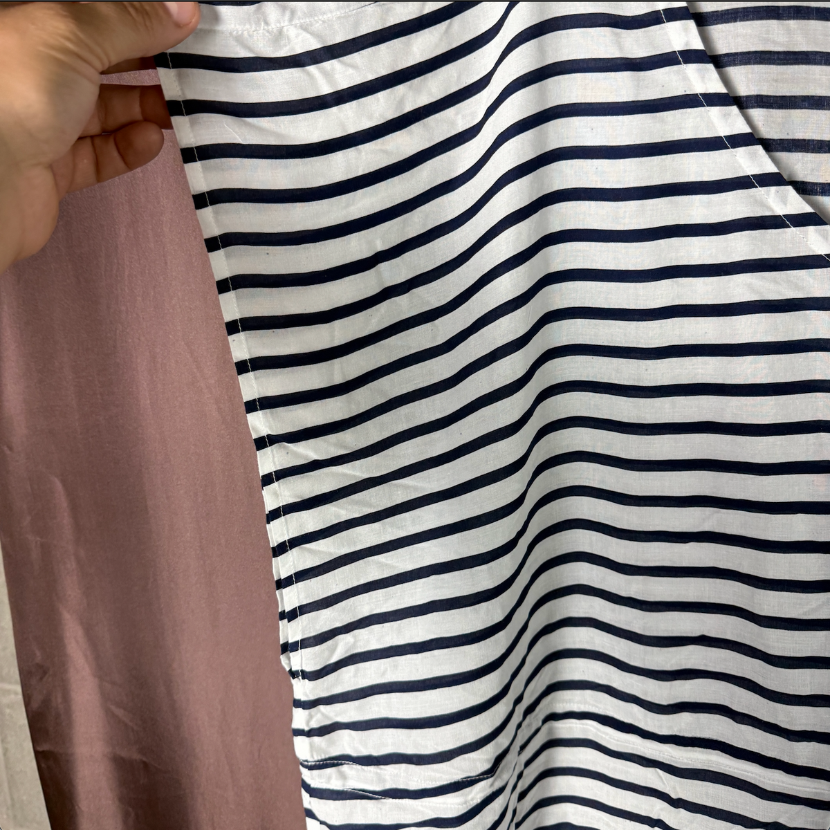 Lands' End Women's M LONG Short Sleeve Gathered Waist Swim Cover-up Dress