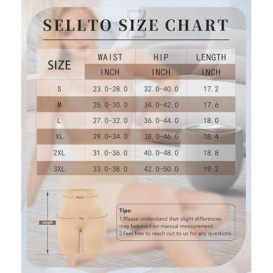 sellto Womens L Nude Shapewear Tummy Control High Waisted Body Shaper Shorts