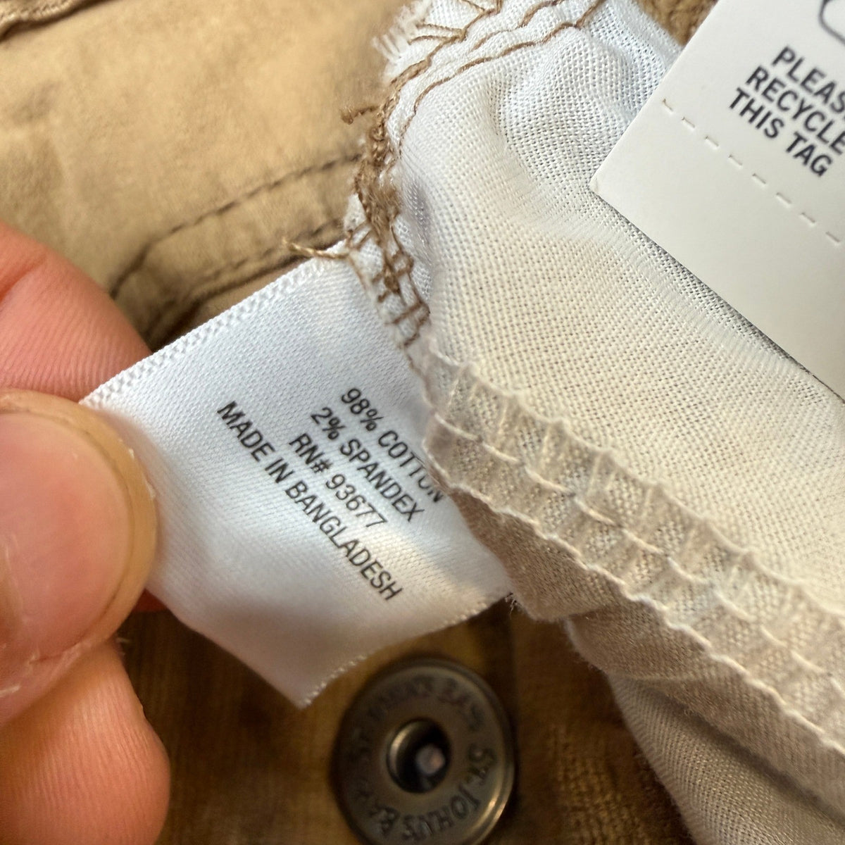 MSRP $44 St. John's Bay Womens 8 Hillcrest Tan Mid Rise Straight Corduroy Pants
