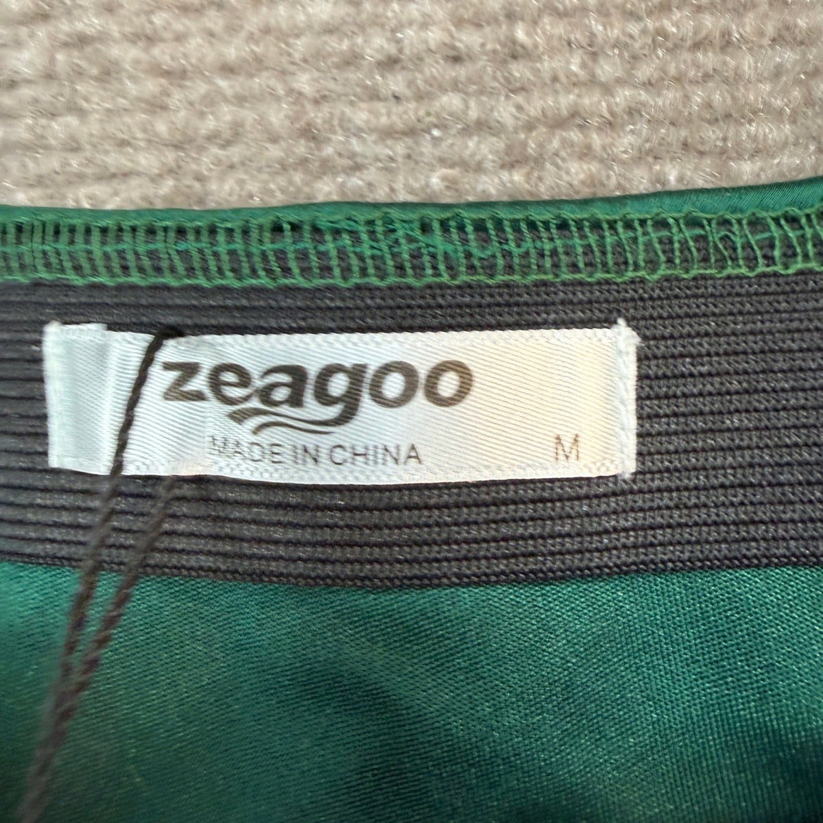 MSRP $39 Zeagoo Women's M Green Satin High Waist Elegant Midi Skirt Flowy