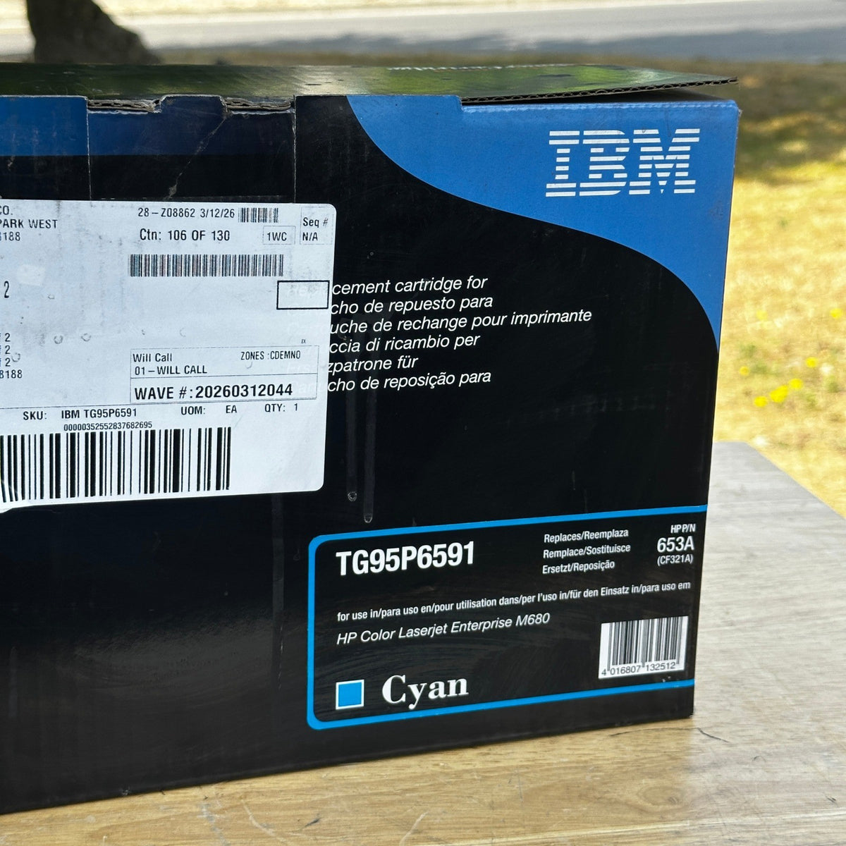 IBM TG95P6591 Cyan Laser Toner Cartridge Replaces for HP 653A (CF321A)