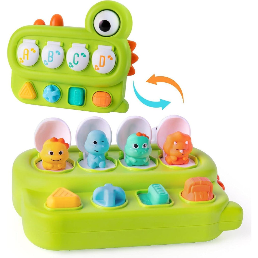 Cause and Effect Pop Up Green Dinosaur Land Baby Toy 12m+ Sensory Early Learnin
