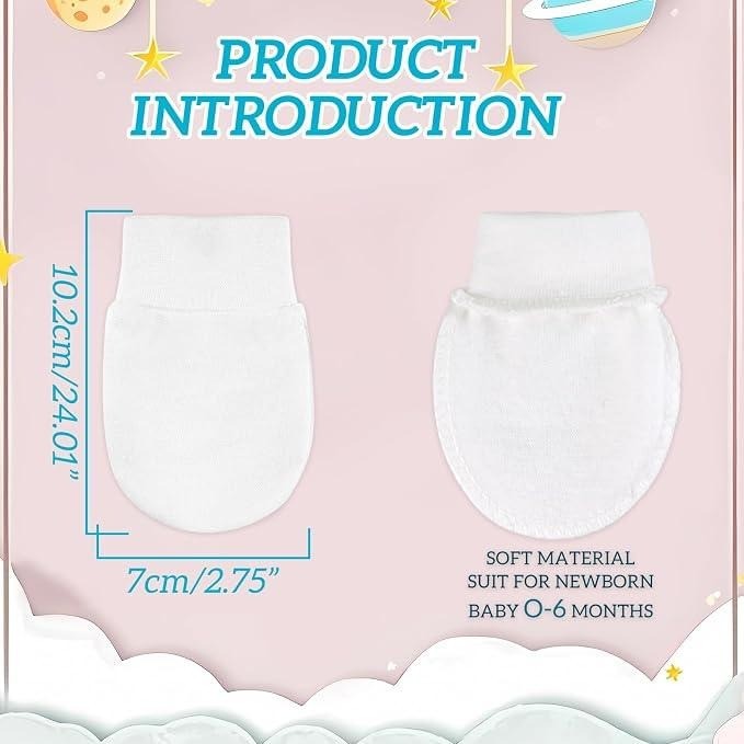 toresper 6 Pack No Scratch Baby Mittens 0-6 Months Newborn Infant Toddler