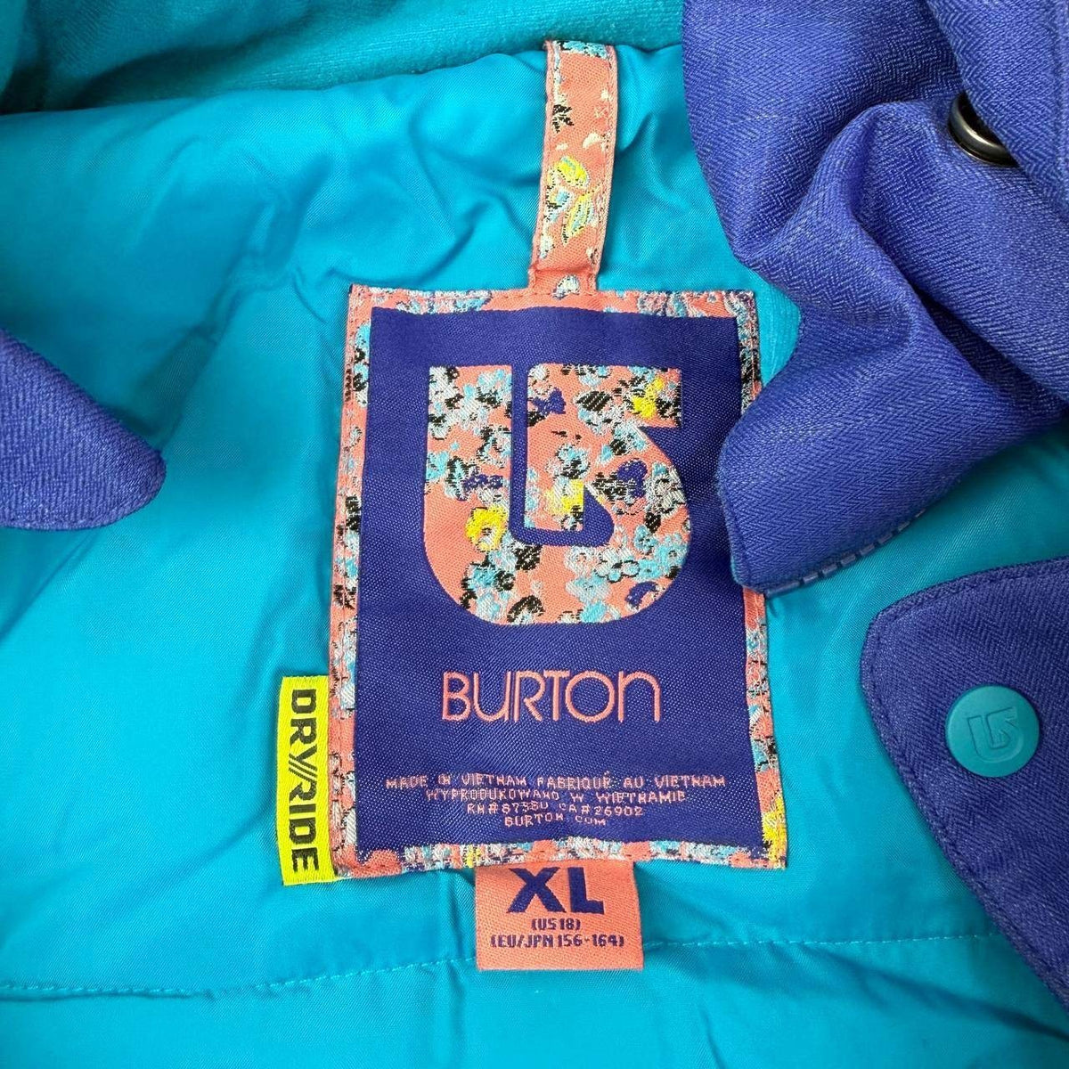 Burton Size XL Dryride Snowboard/Ski Jacket Full Zip Hooded