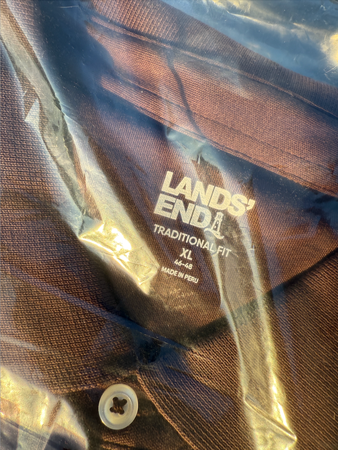 Lands' End Mens S-XL/T Short Sleeve Polo Shirt 100% Cotton Rich Coffee Regular/T