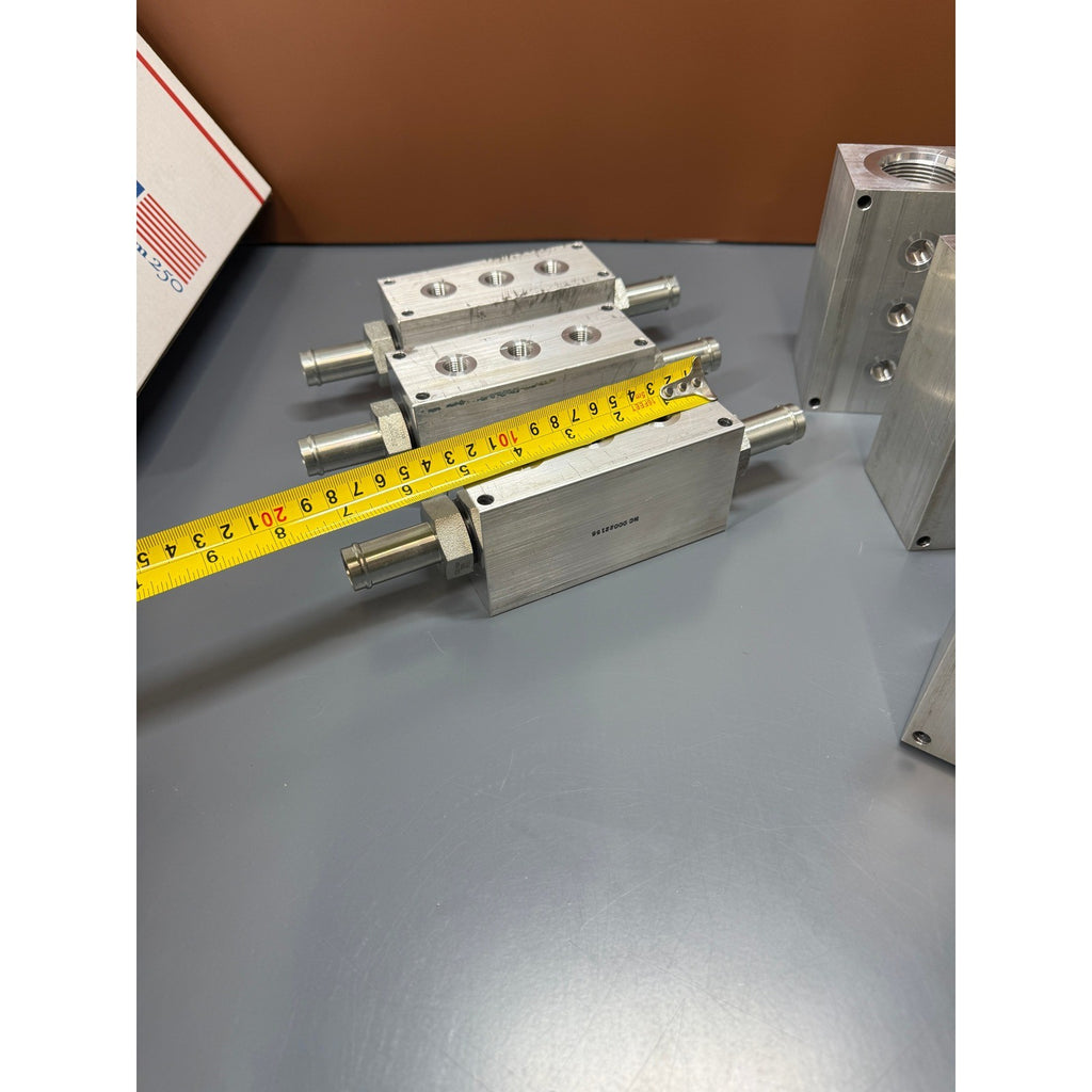 Set of 8 Aluminum Hydraulic / Pneumatic Distribution Manifold Blocks
