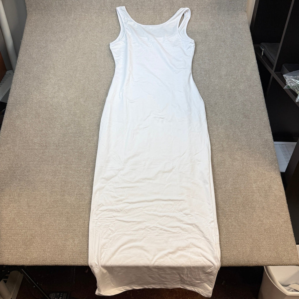 MSRP $19 PINSV Women's XL White Sexy Bodycon Tank Dress Basic Sleeveless Long