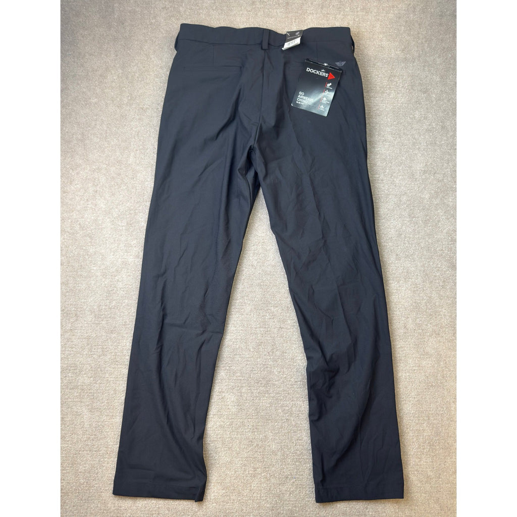 MSRP $80 Dockers Go Men's 34x32 Black Airwave Chino Pants Slim Fit