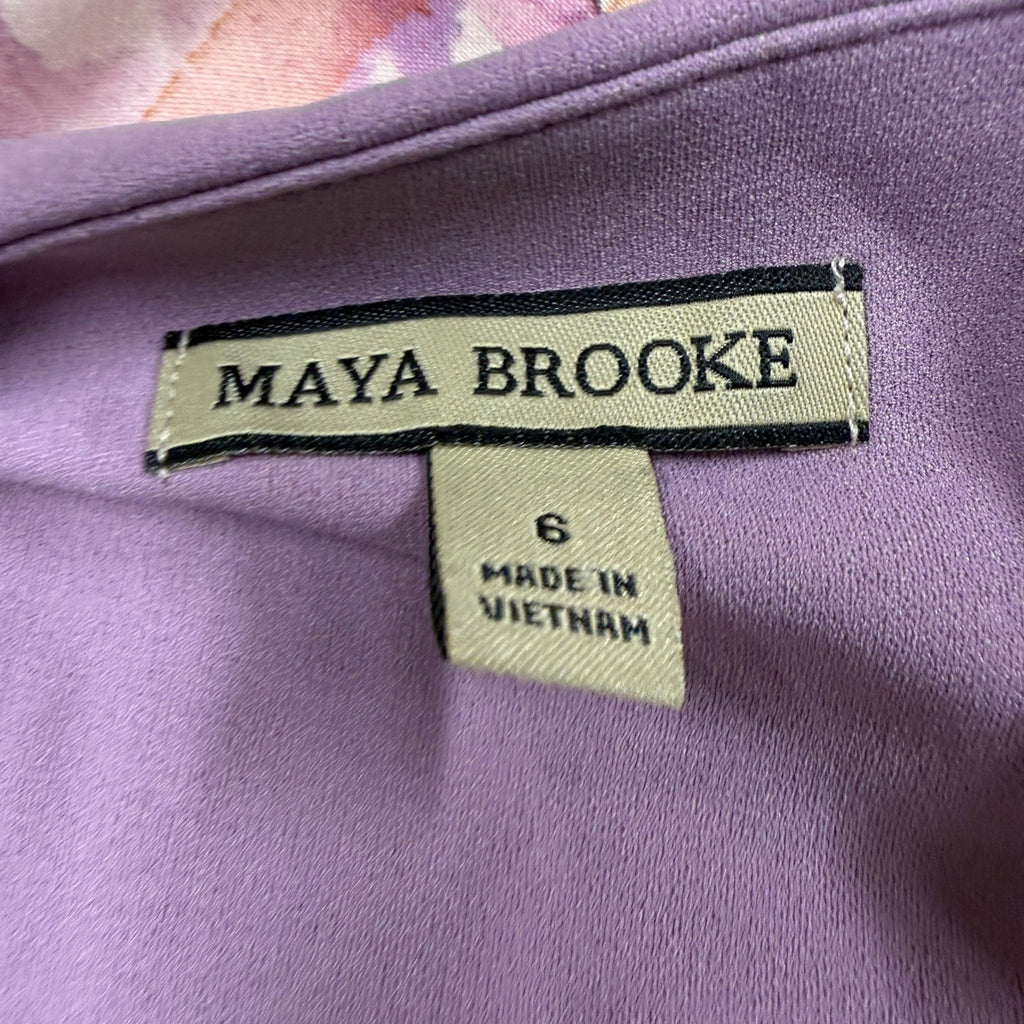MSRP $94 Maya Brooke Womens 2 Piece Sz 6 Lavender Cream Floral Jacket Dress