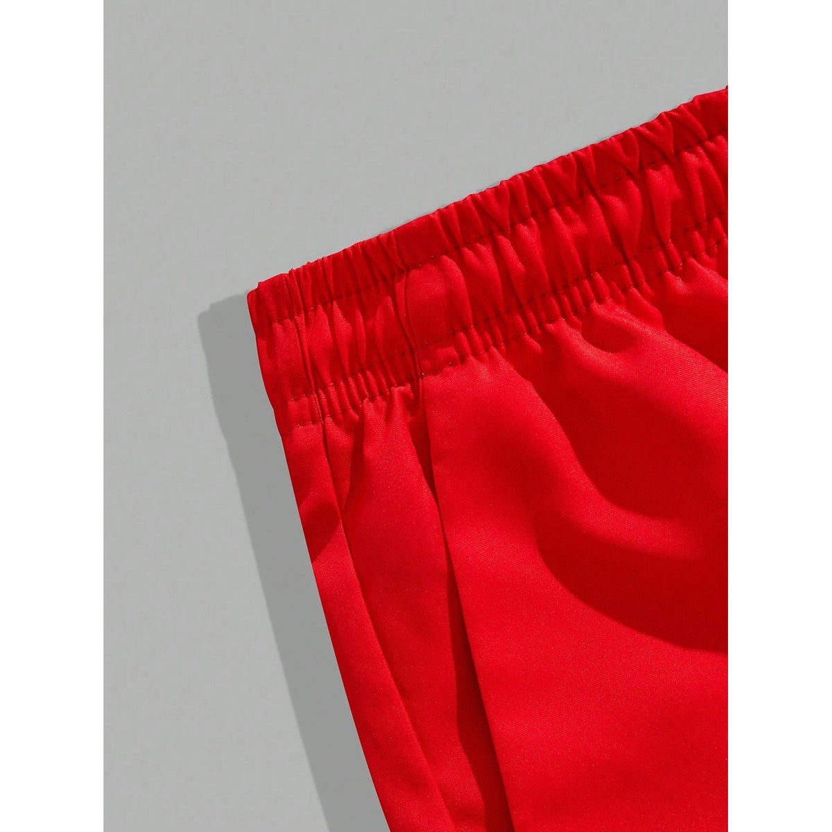 NWT Romwe Men's L Red Prep Drawstring Waist Letter Print Basketball Shorts