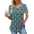 Women's S Short Sleeve T-Shirt Trendy Pleated Tee Blouse Dressy Casual Scoop Nec
