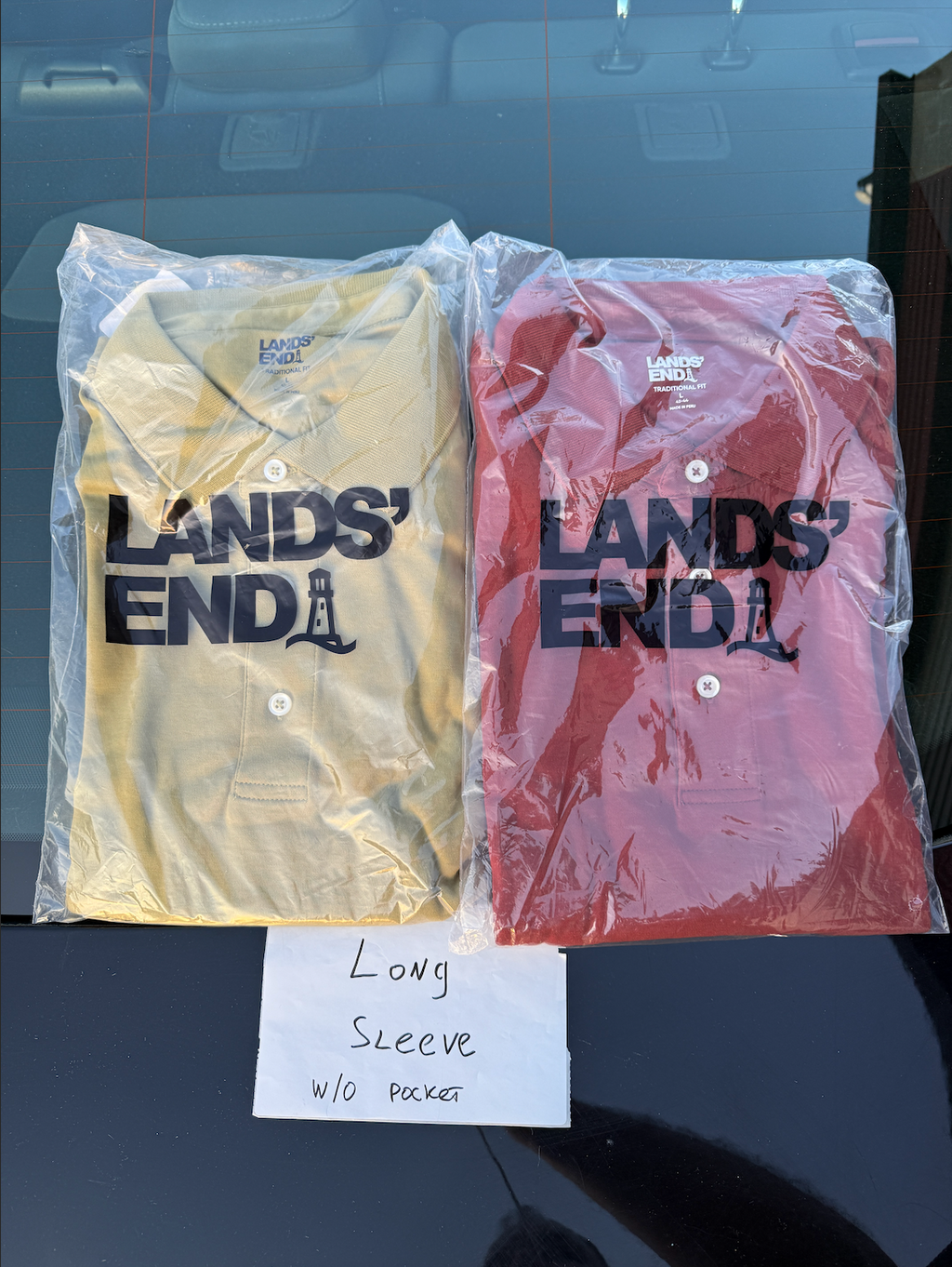 2 Pack Lands' End Premium Men's L Polo Shirt – Long Sleeve, 100% Supima Cotton