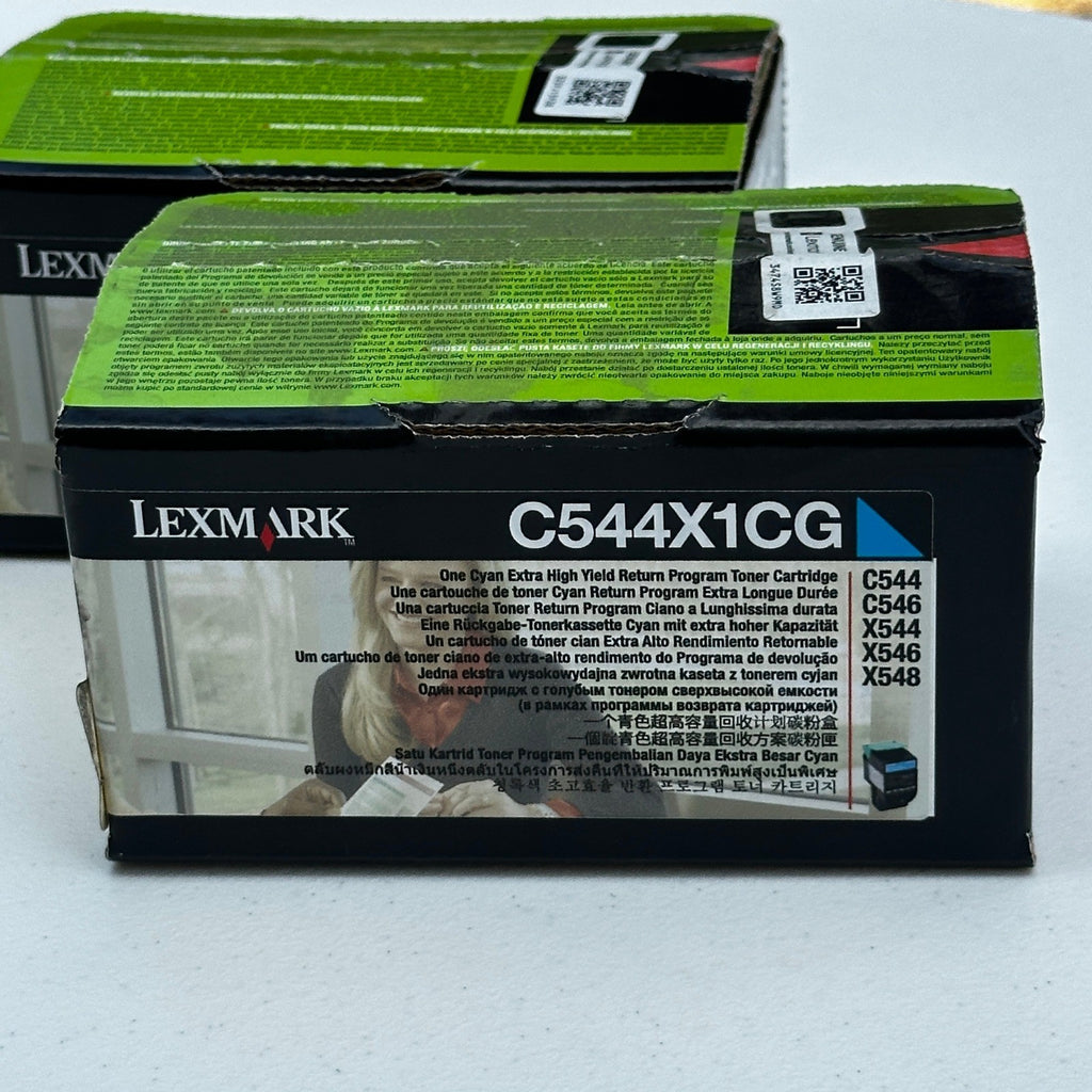 Set of 2 Lexmark C544X1CG Cyan Extra High Yield Toner Cartridge