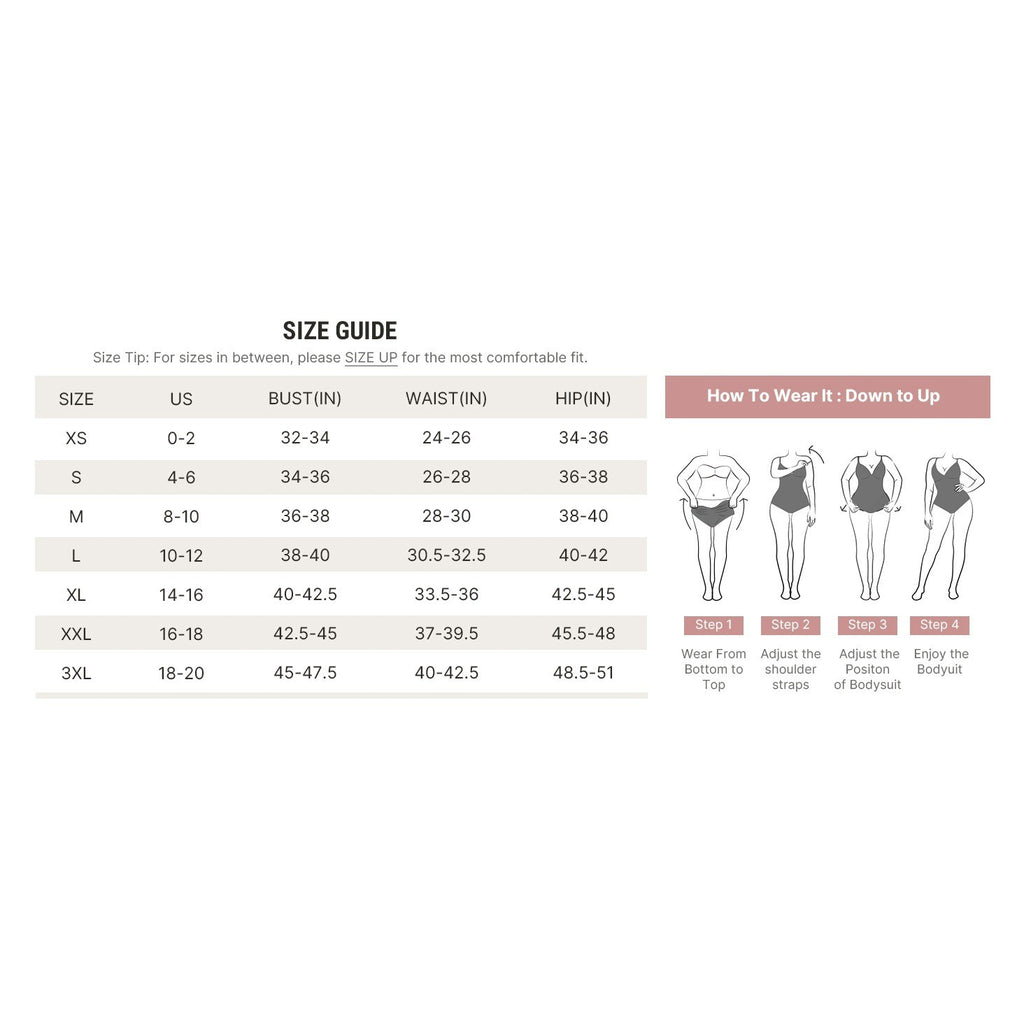 MSRP $41 FeelinGirl Women's M Shapewear Tummy Control Bodysuit Deep V Neck