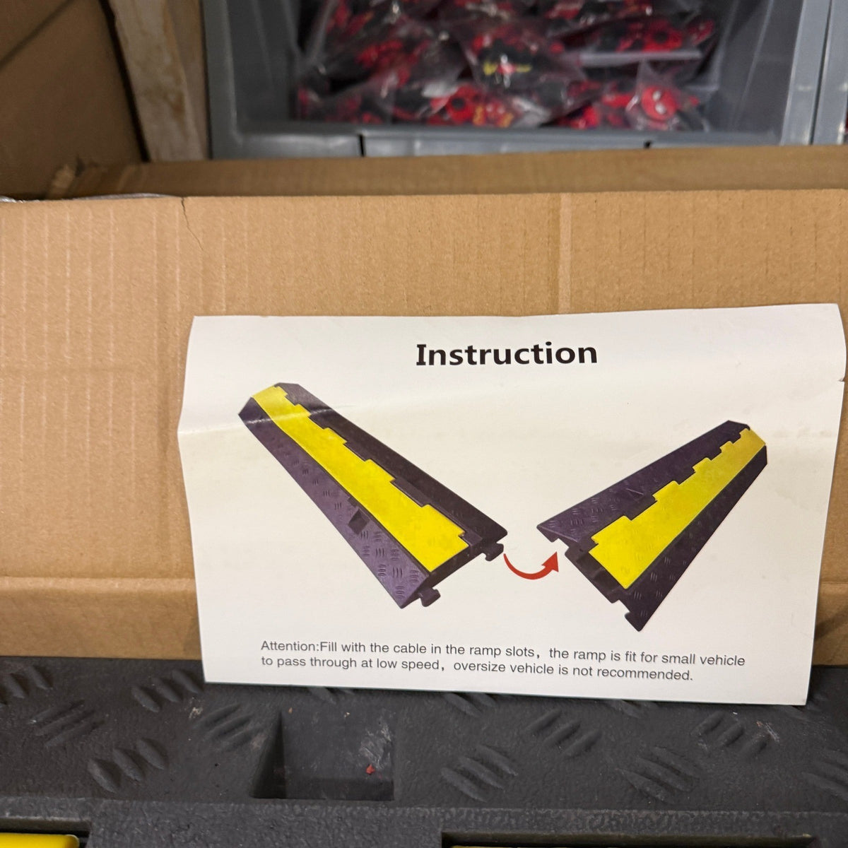 Pack of 4 Vevor Cable Protector Ramp 2 Channel Rubber 11000 Lb Capacity Modula