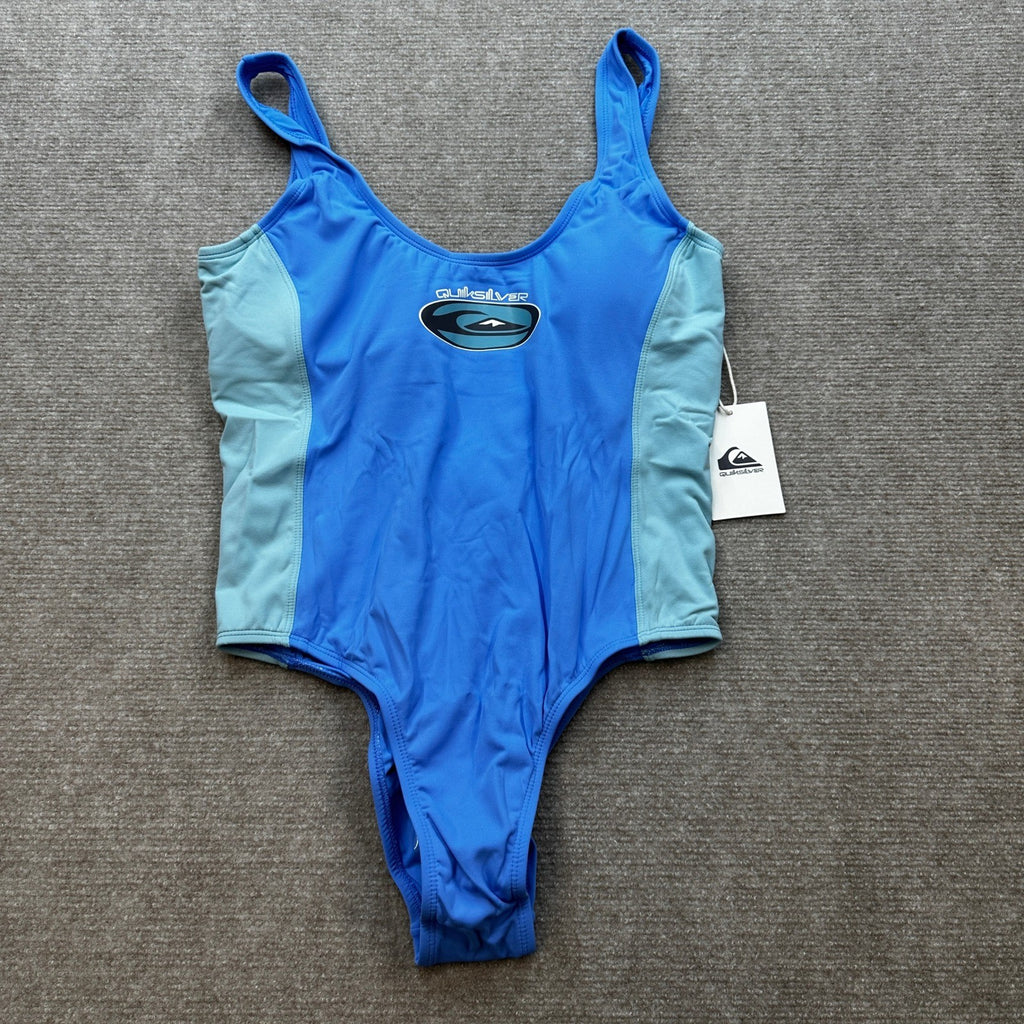 MSRP $110 Quiksilver Women's L Ultramarine Stoked Logo One Piece Swimsuit