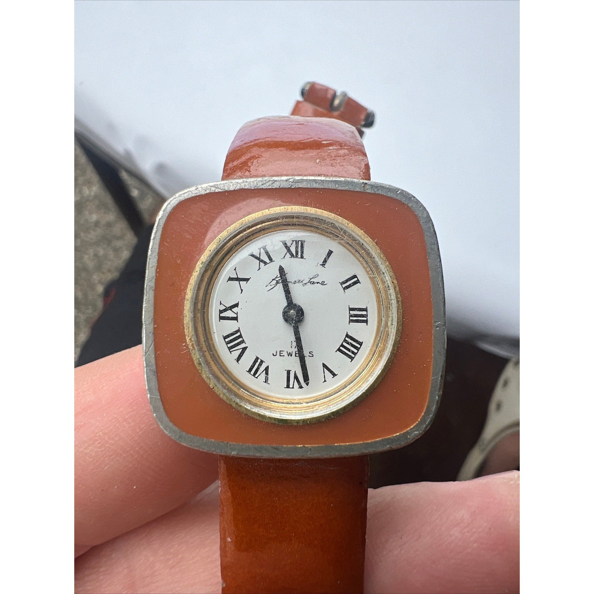 Vintage Kenneth Lane Watch Red 17 Jewels For Parts/Repair